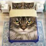 housse de couette avec motif de chat mécontent