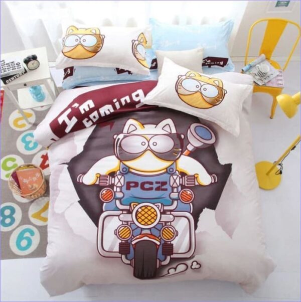 housse de couette chat moto
