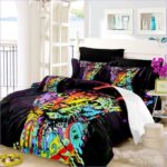 parure de lit multicolore chat