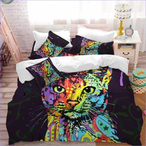 housse de couette chat graphique