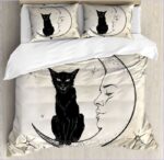 Housse de Couette Chat noir Lune