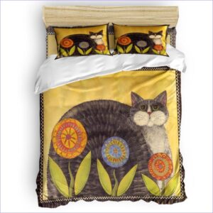 housse de couette chat peinture vintage