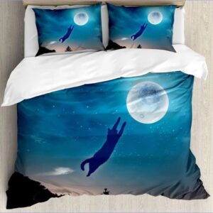 housse de couette chat pleine lune