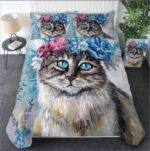 housse de couette chat portrait