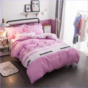 housse de couette chat rose fille