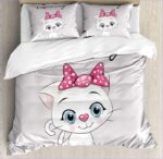 housse de couette chaton blanc