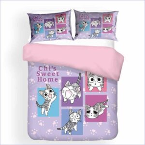 housse de couette chaton manga fille