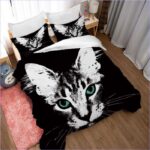 housse de couette chaton noir et blanc