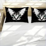 parure lit chaton noir blanc