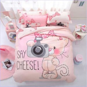 Housse de Couette Chaton Rose