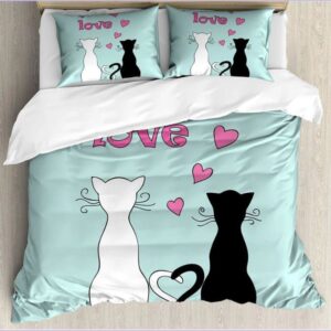 housse de couette chats amoureux