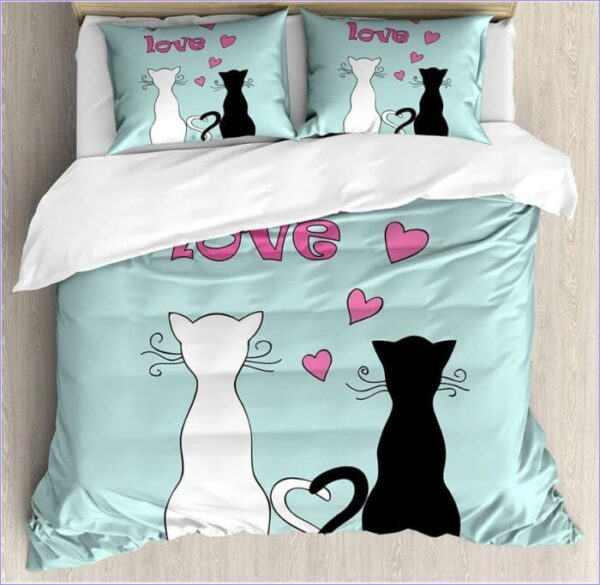 housse de couette chats amoureux