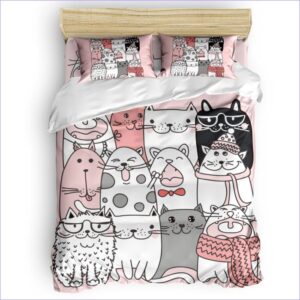 housse de couette chats en famille