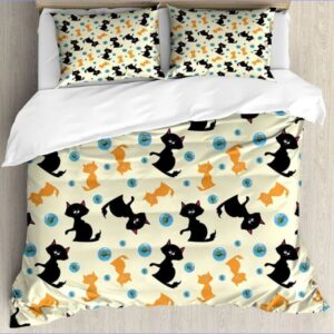 housse de couette chats et poissons