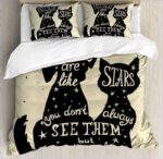 housse de couette chats étoiles