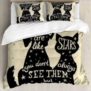 housse de couette chats étoiles