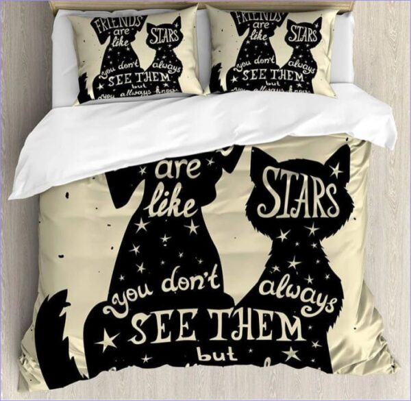 housse de couette chats étoiles