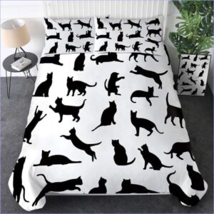 housse de couette chats noirs multiples