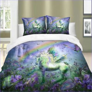 housse de couette cheval arc en ciel