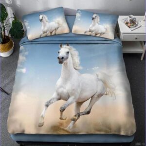 housse de couette cheval blanc au galop