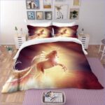 housse de couette cheval coucher de soleil