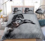 housse de couette cheval noir cabré