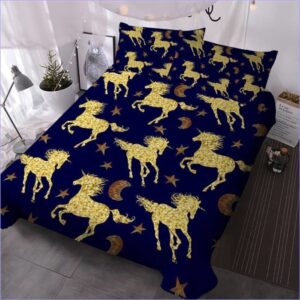 housse de couette chevaux dorés