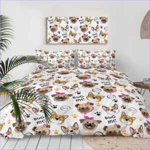 housse de couette chiens calins