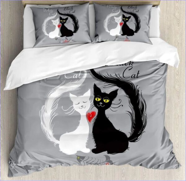 Housse de couette couple de Chats