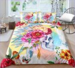 housse de couette crane indien fleuri
