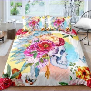 housse de couette crane indien fleuri