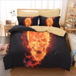 housse de couette crane en feu