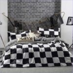 housse de couette motif damier
