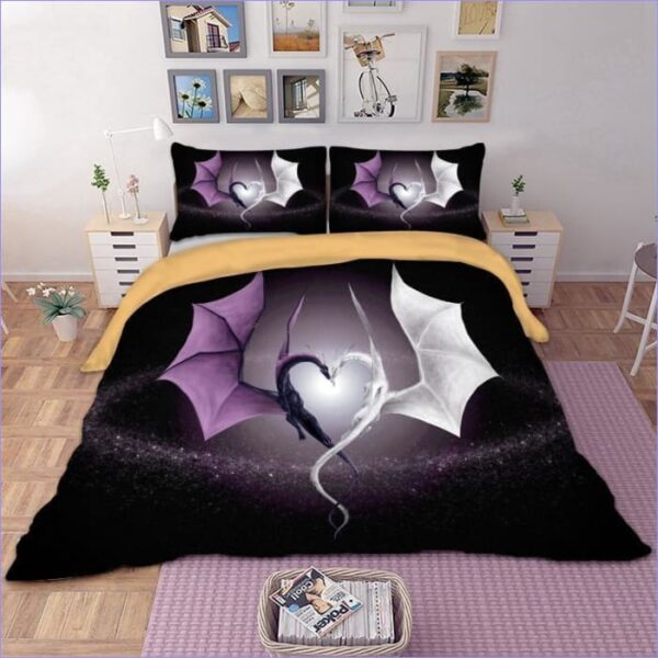 housse de couette dragon coeur