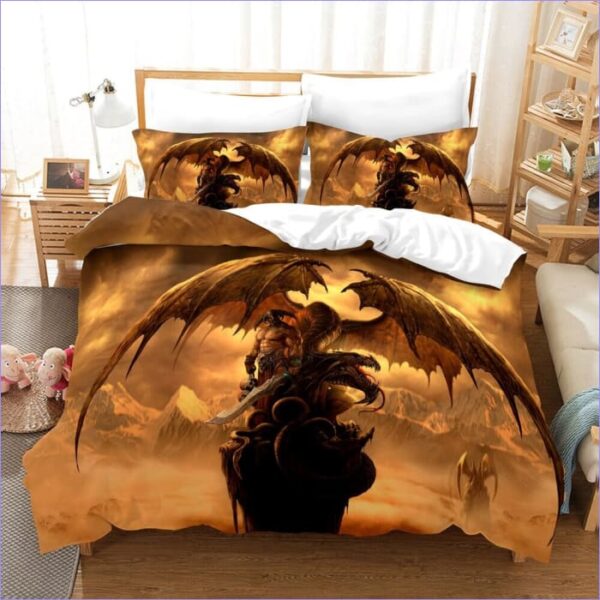 housse de couette dragon et guerrier