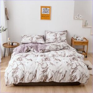 Housse de Couette effet Marbre gris