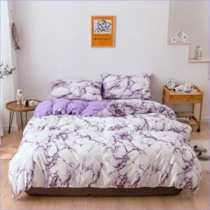 housse de couette marbre violet