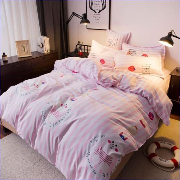 housse de couette enfant lapin rose