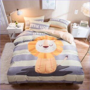 Housse de couette enfant lion joyeux