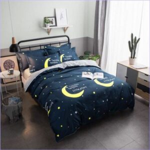 housse de couette enfant lune et etoiles