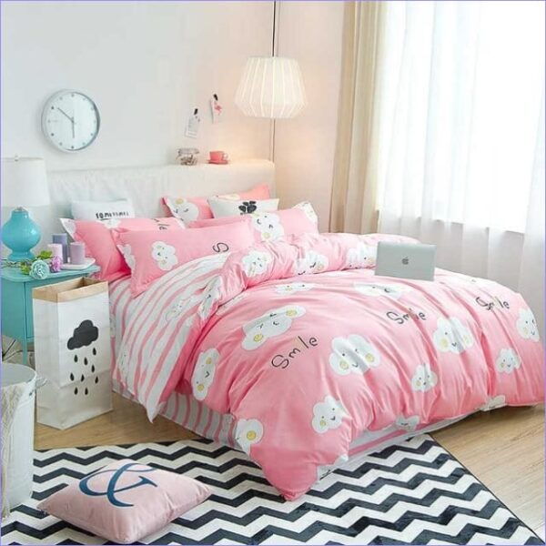 Housse de couette enfant nuage rose sourire