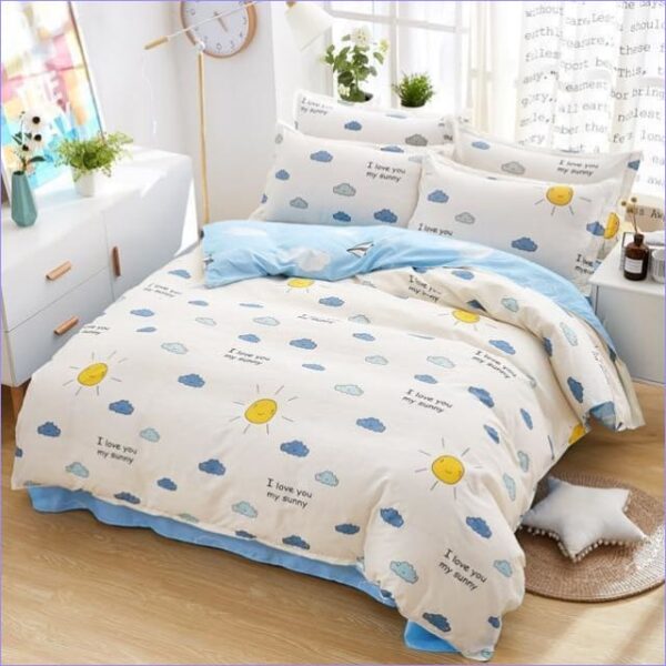 housse couette enfant soleil nuages