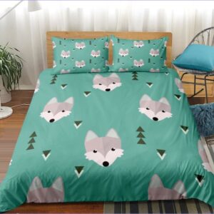 housse de couette enfant tête de loup
