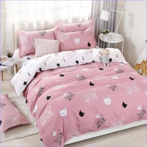housse de couette fille chat
