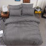 Housse de Couette Fines Rayures Blanches