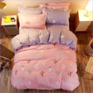 housse de couette fleurie cactus rose