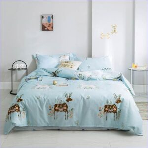 housse de couette fleurie cerf