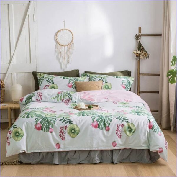 housse de couette fleurie fraîcheur tropicale