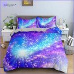 housse de couette galaxie arc en ciel