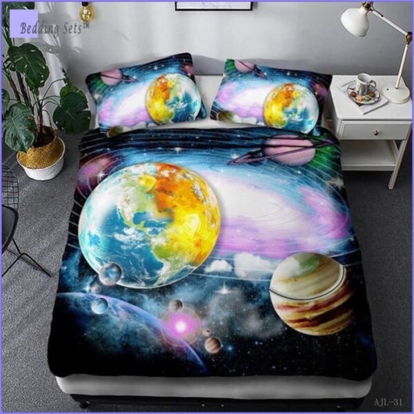 housse de couette galaxie pastel